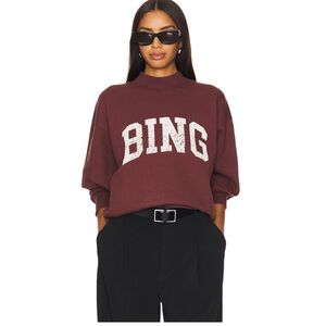 Anine Bing Bradie burgundy sweatshirt